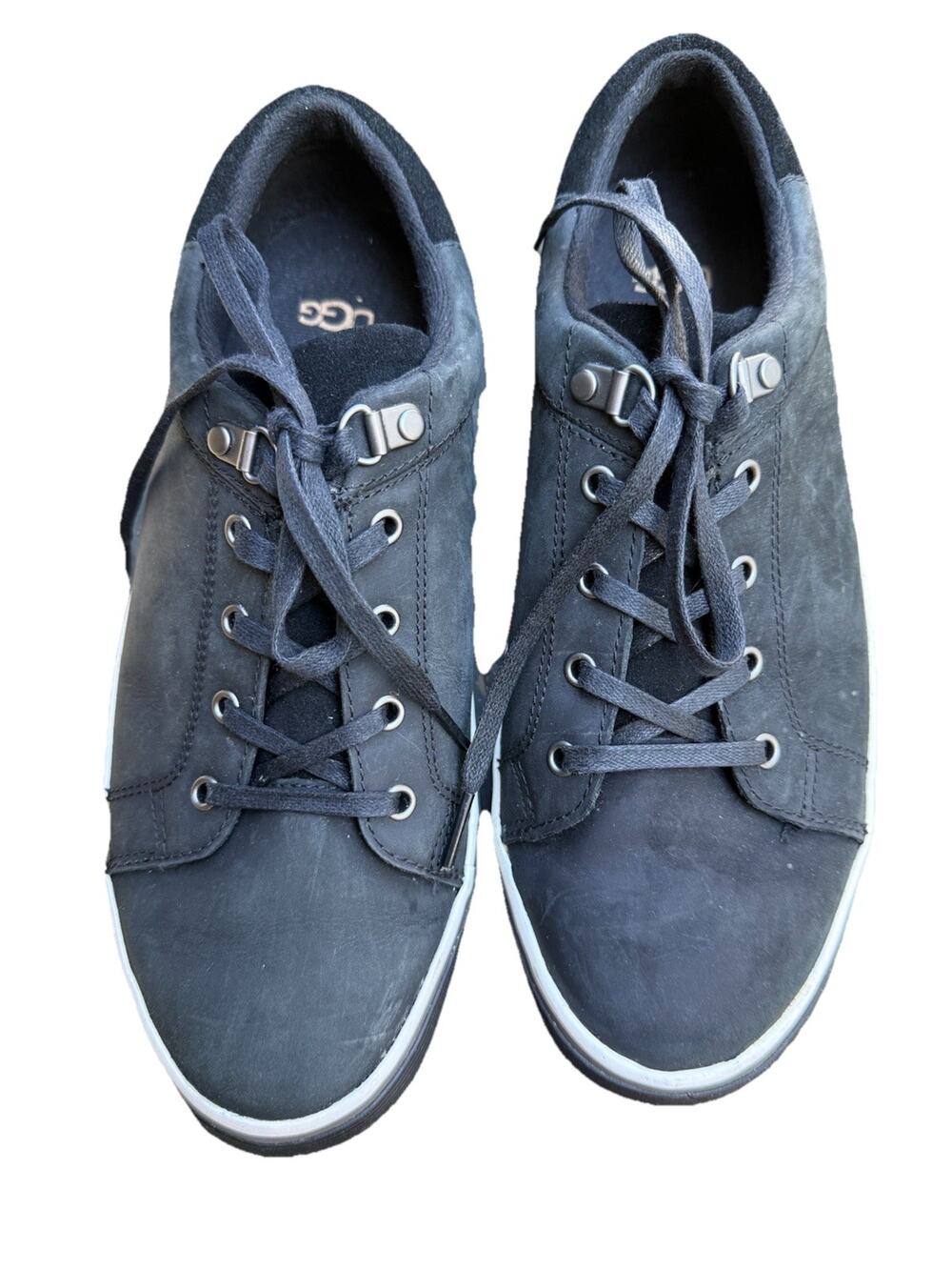 UGG Women’s Brock II Waterproof Black Suede Leather Skate Sneakers Size 8